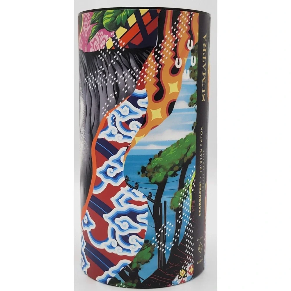 Starbucks Tristan Eaton Sumatra Special Edition Tiger Empty Canister & Poster C1